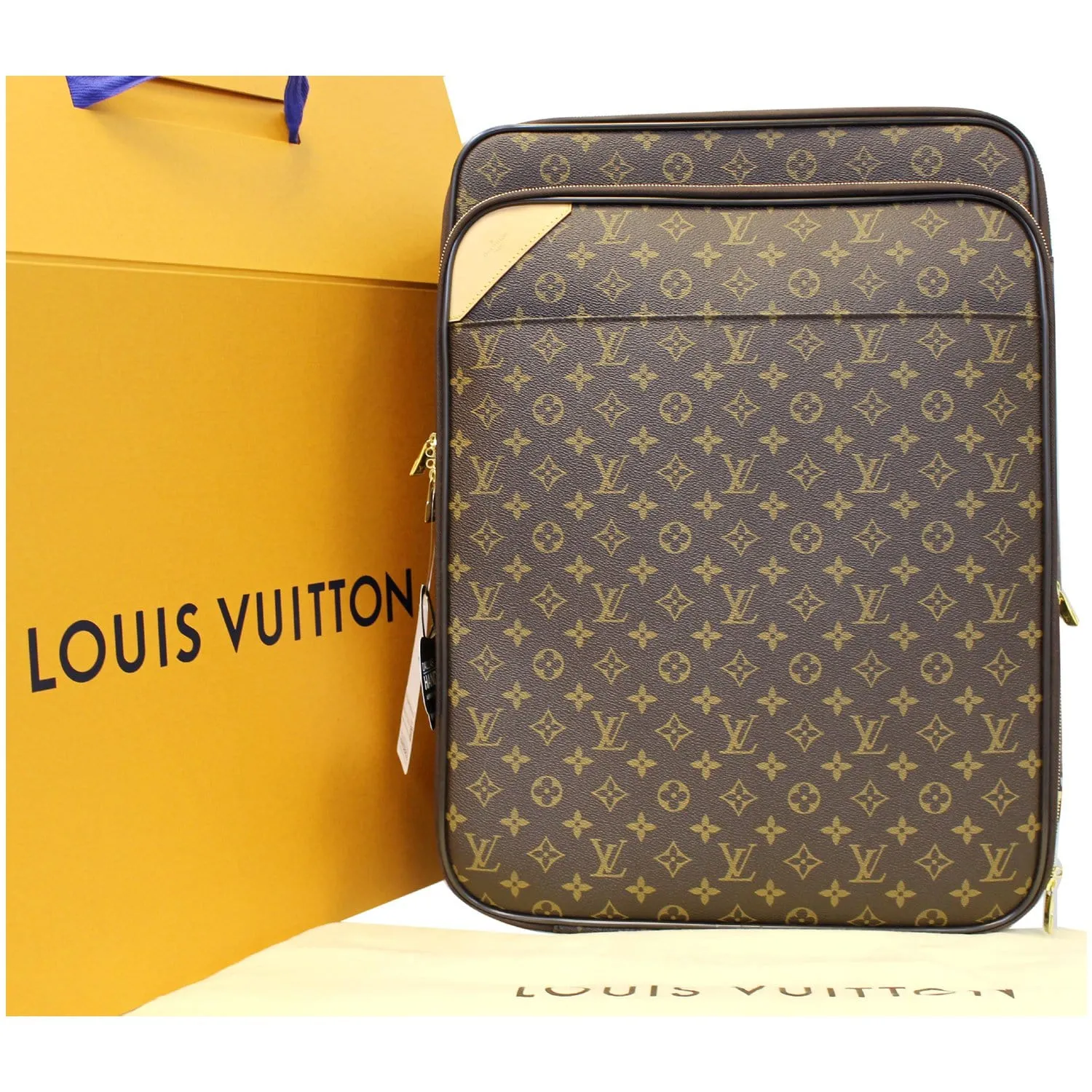 LOUIS VUITTON Pegase Legere 55 Monogram Canvas Business Suitcase Travel Bag Brown