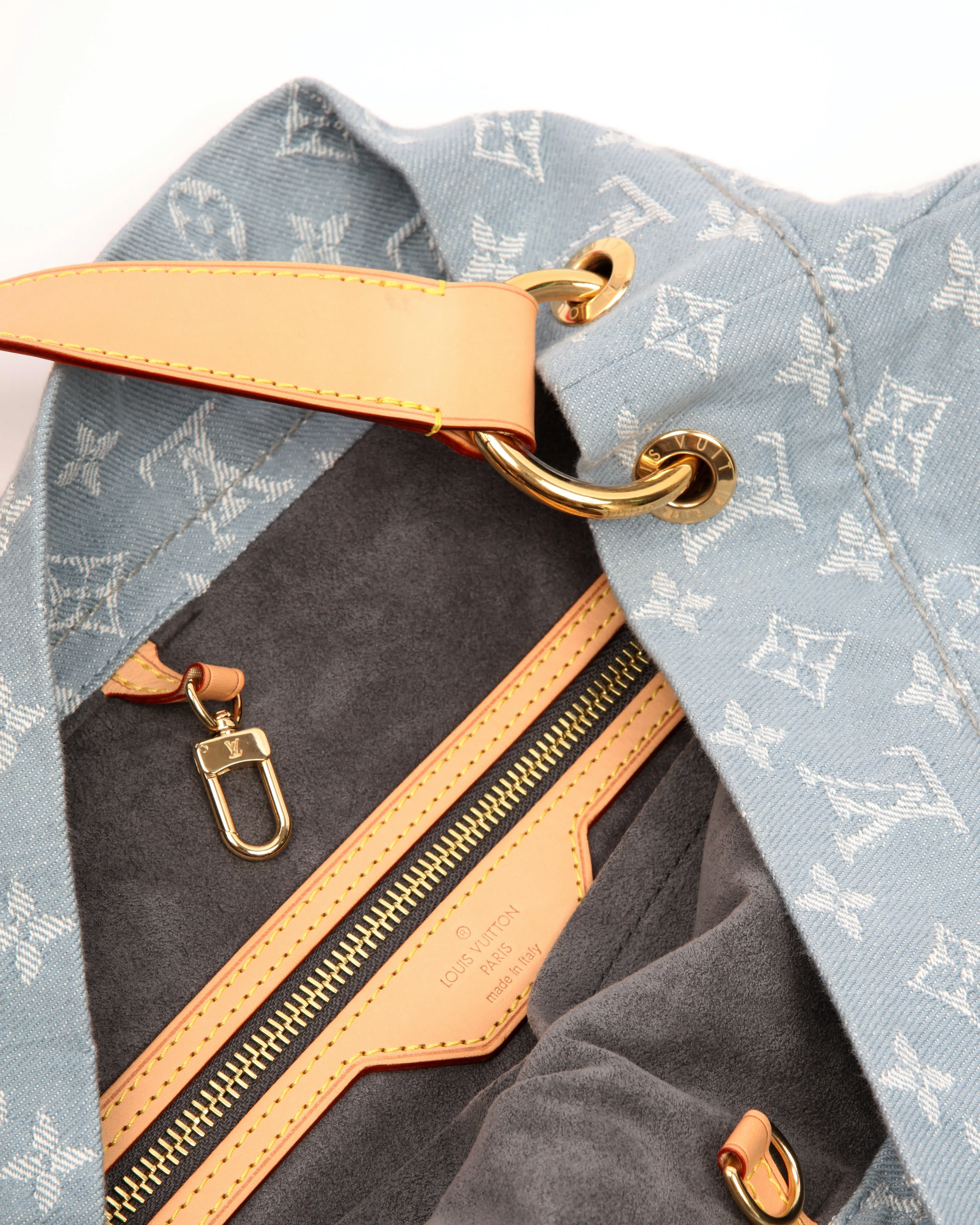 Louis Vuitton Sky Blue Denim Monogram Daily GM Shoulder Bag