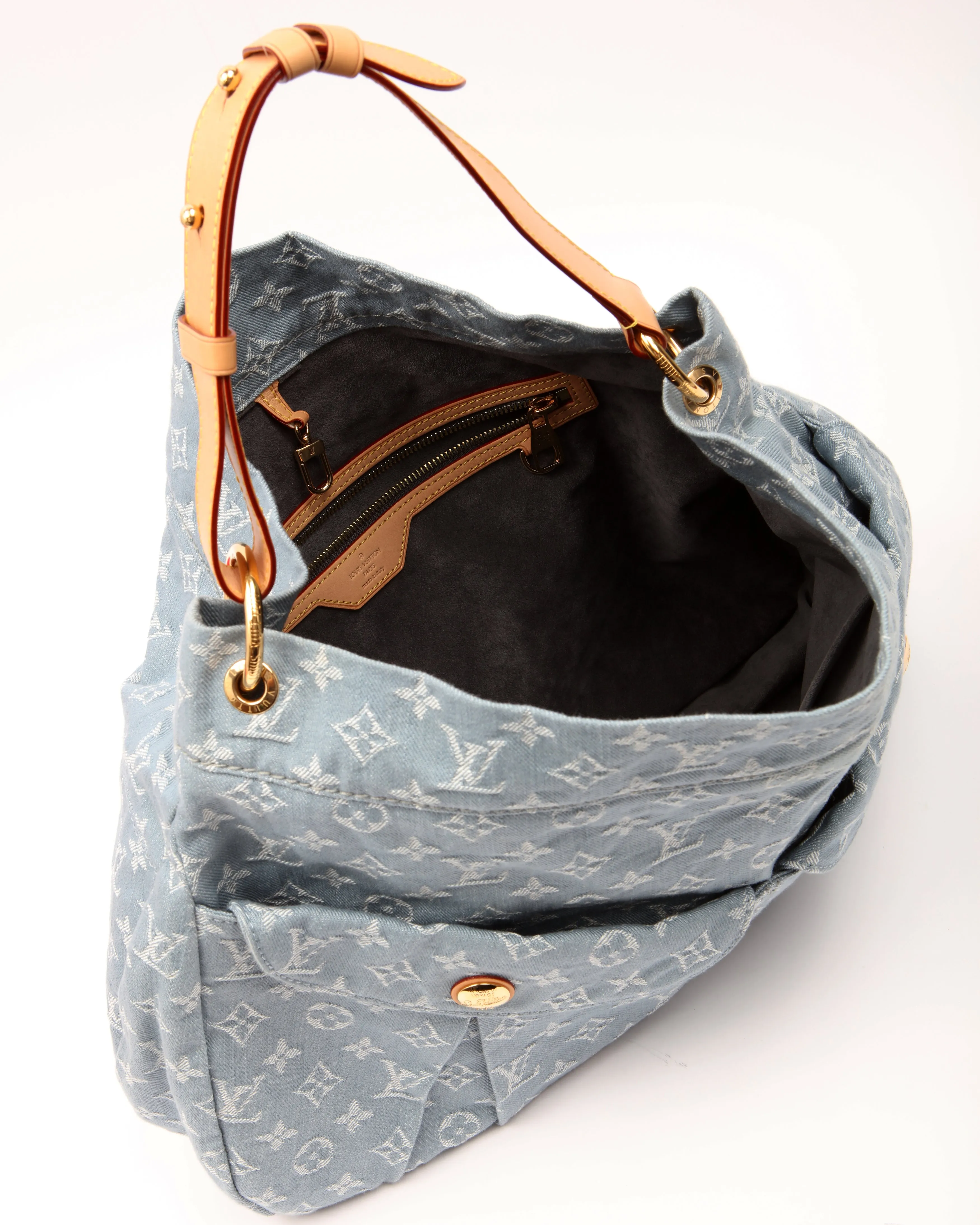 Louis Vuitton Sky Blue Denim Monogram Daily GM Shoulder Bag