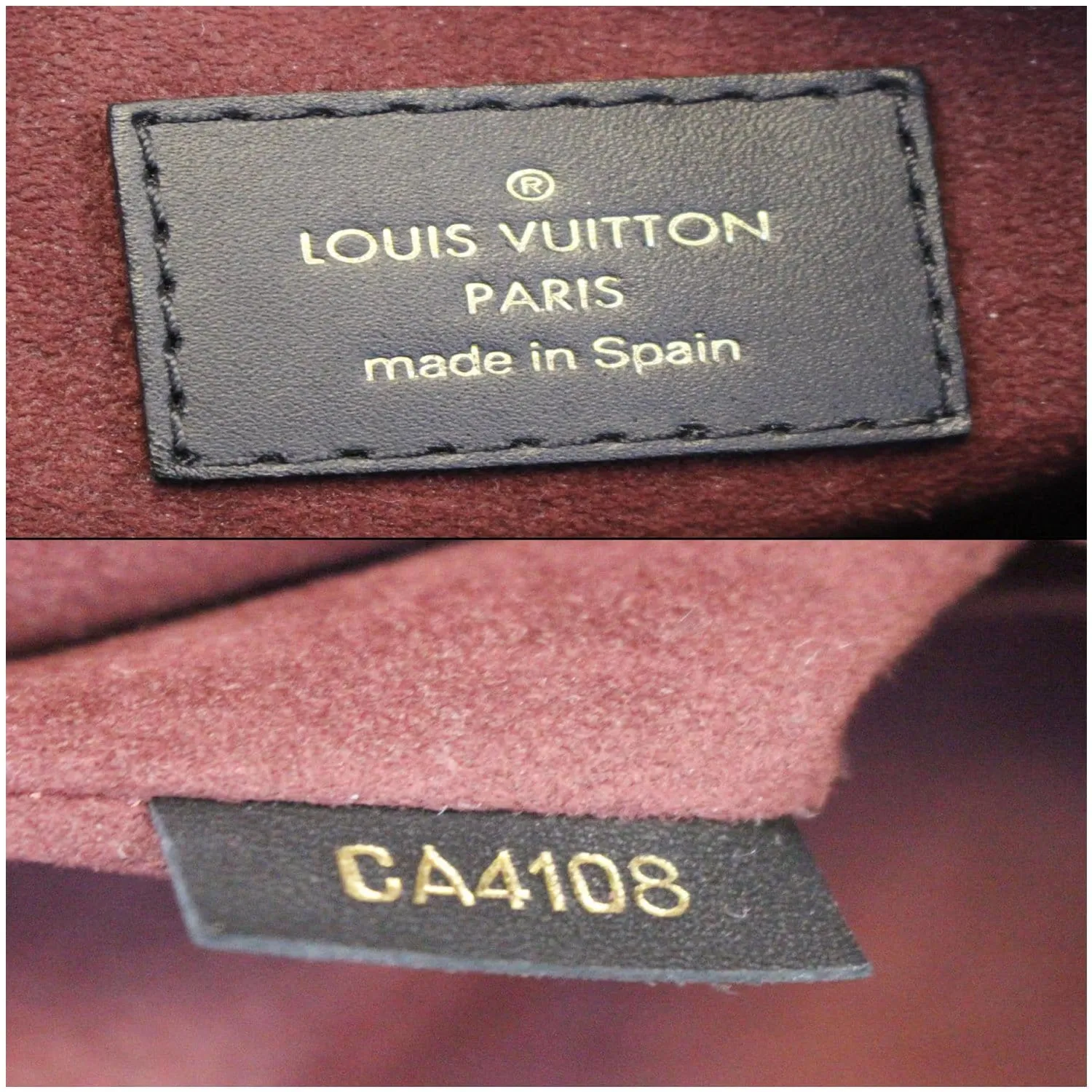 LOUIS VUITTON V MM Monogram Canvas Tote Shoulder Bag Bordeaux