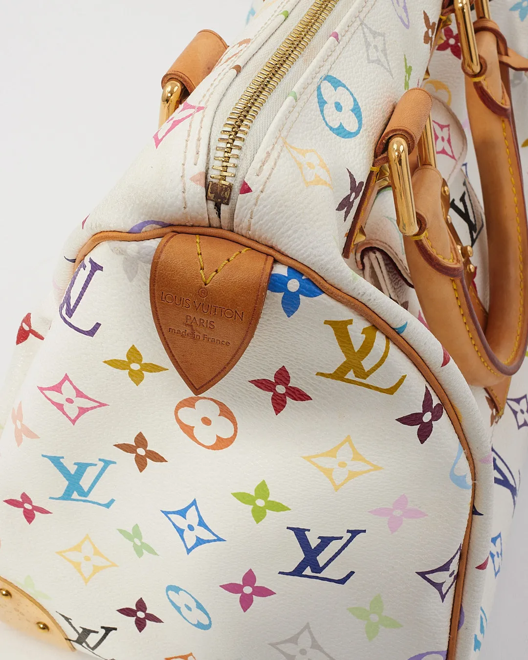 Louis Vuitton White/ Multi Monogram Speedy 30