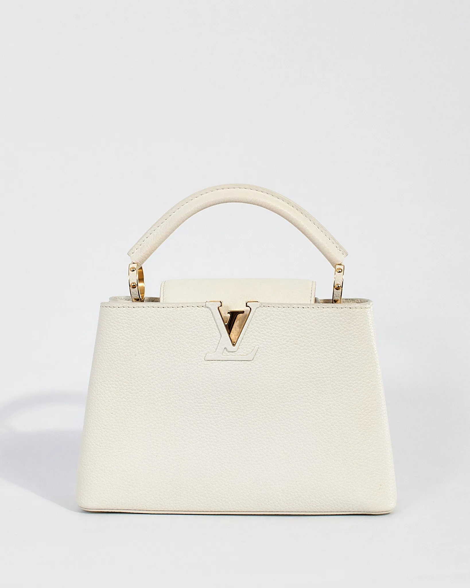 Louis Vuitton White Taurillon Leather Capucines BB Bag