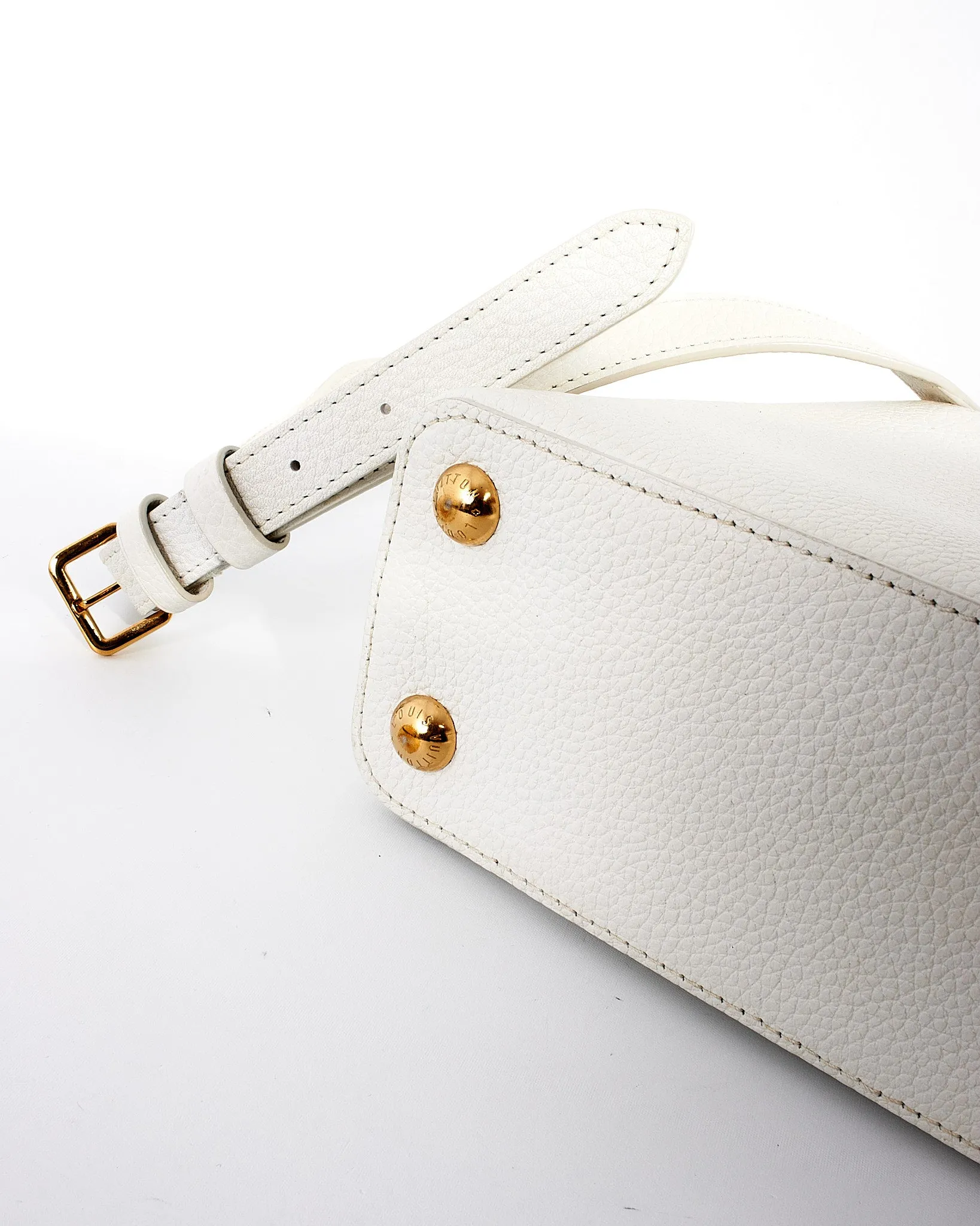 Louis Vuitton White Taurillon Leather Capucines BB Bag