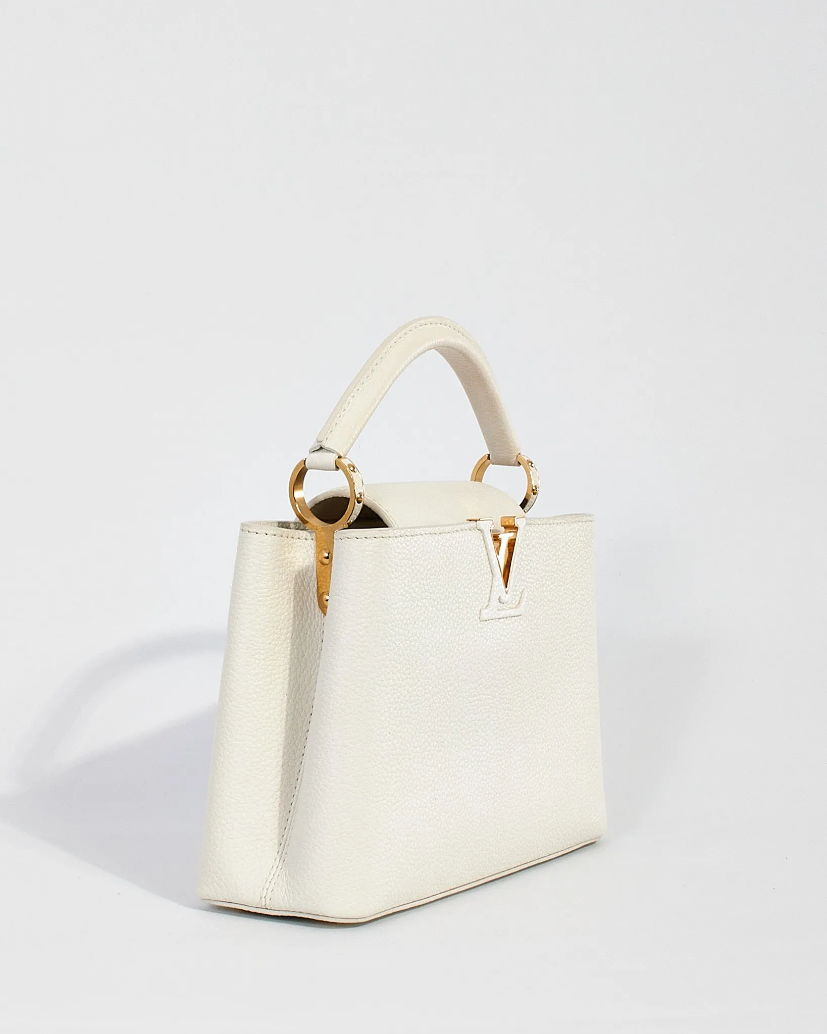 Louis Vuitton White Taurillon Leather Capucines BB Bag