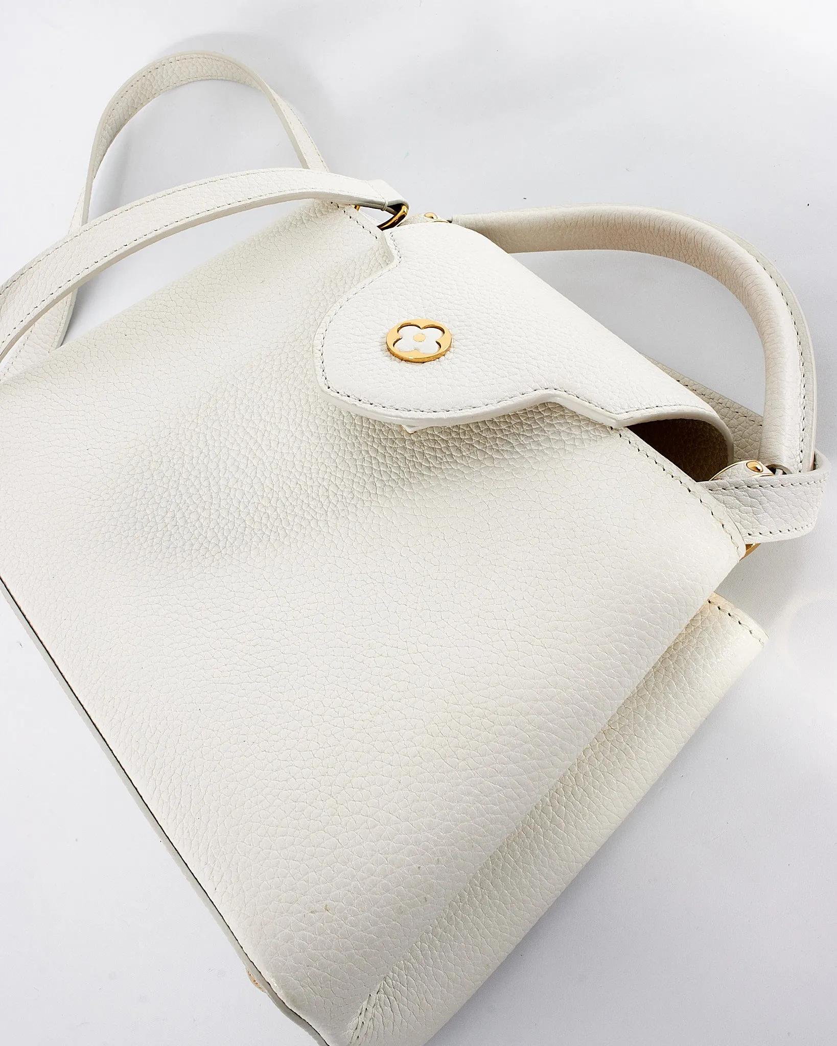 Louis Vuitton White Taurillon Leather Capucines BB Bag