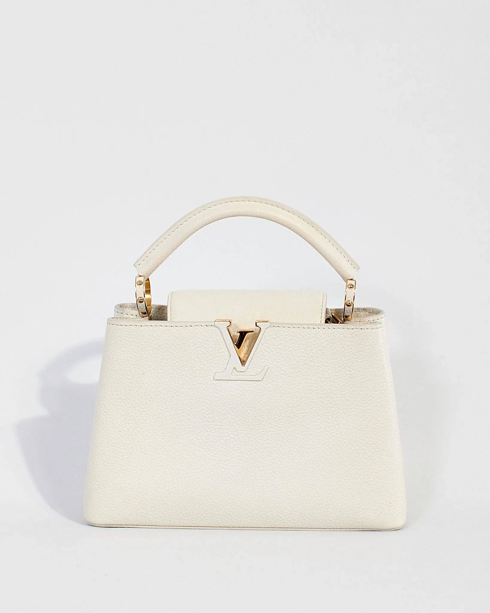 Louis Vuitton White Taurillon Leather Capucines BB Bag