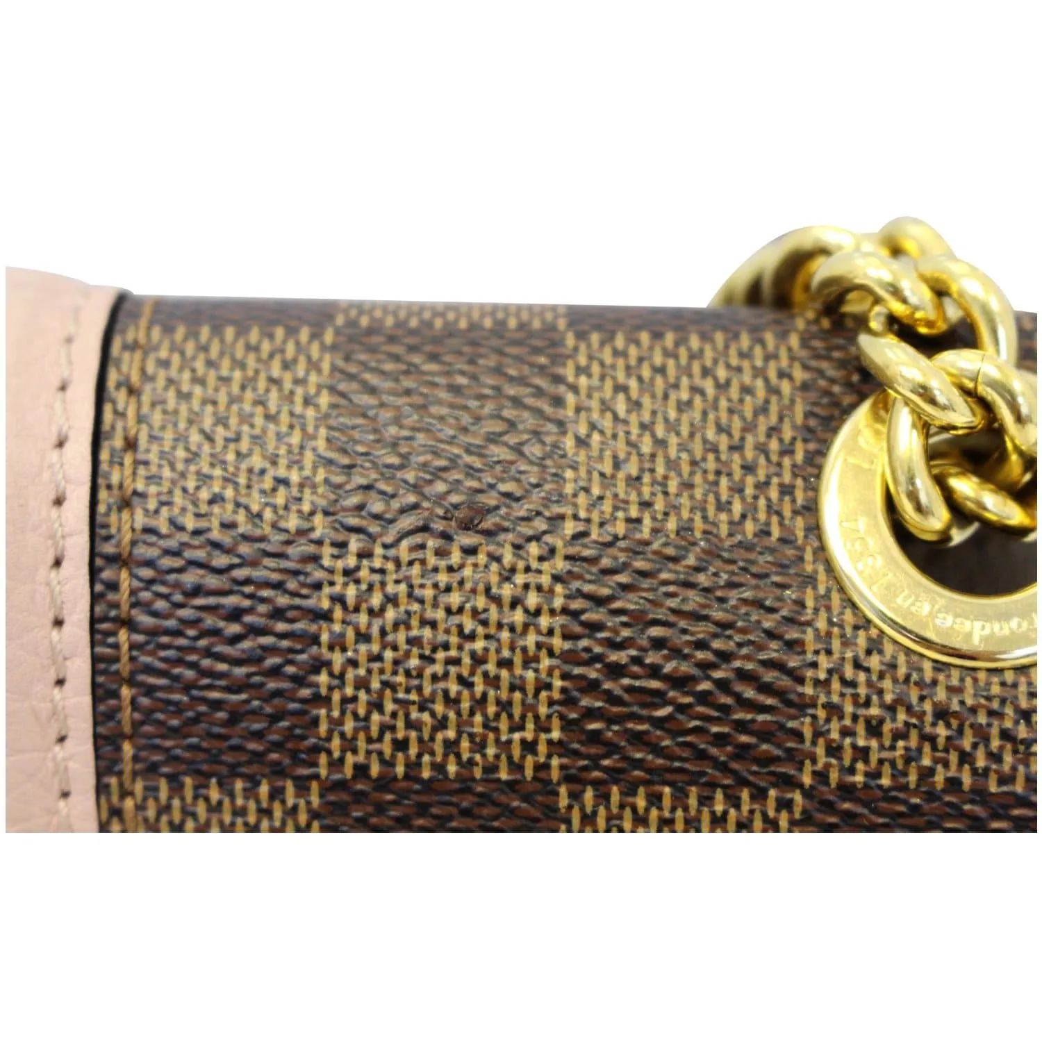LOUIS VUITTON Wight Damier Ebene Shoulder Crossbody Bag Magnolia