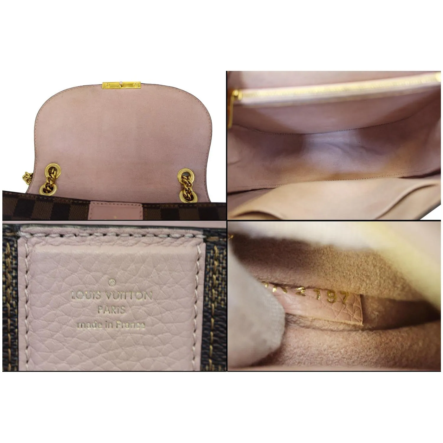 LOUIS VUITTON Wight Damier Ebene Shoulder Crossbody Bag Magnolia