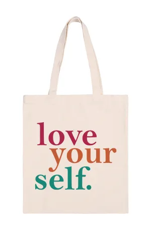 LOVE YOURSELF PRINT MINIMALIST FASHION TOTE BAG