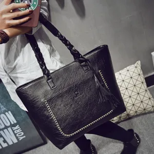 Luxy Moon PU Leather Handbag for Women Tassel Shopper Tote Luxury Designer sac a main High Quality Vintage Fashion Shoulder Bag