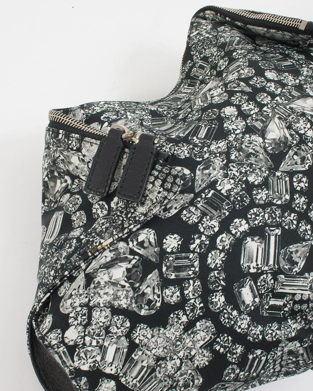 McQueen Black/White Print Nylon Clutch