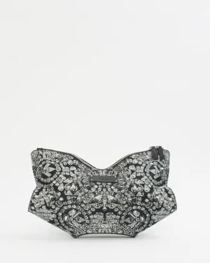 McQueen Black/White Print Nylon Clutch