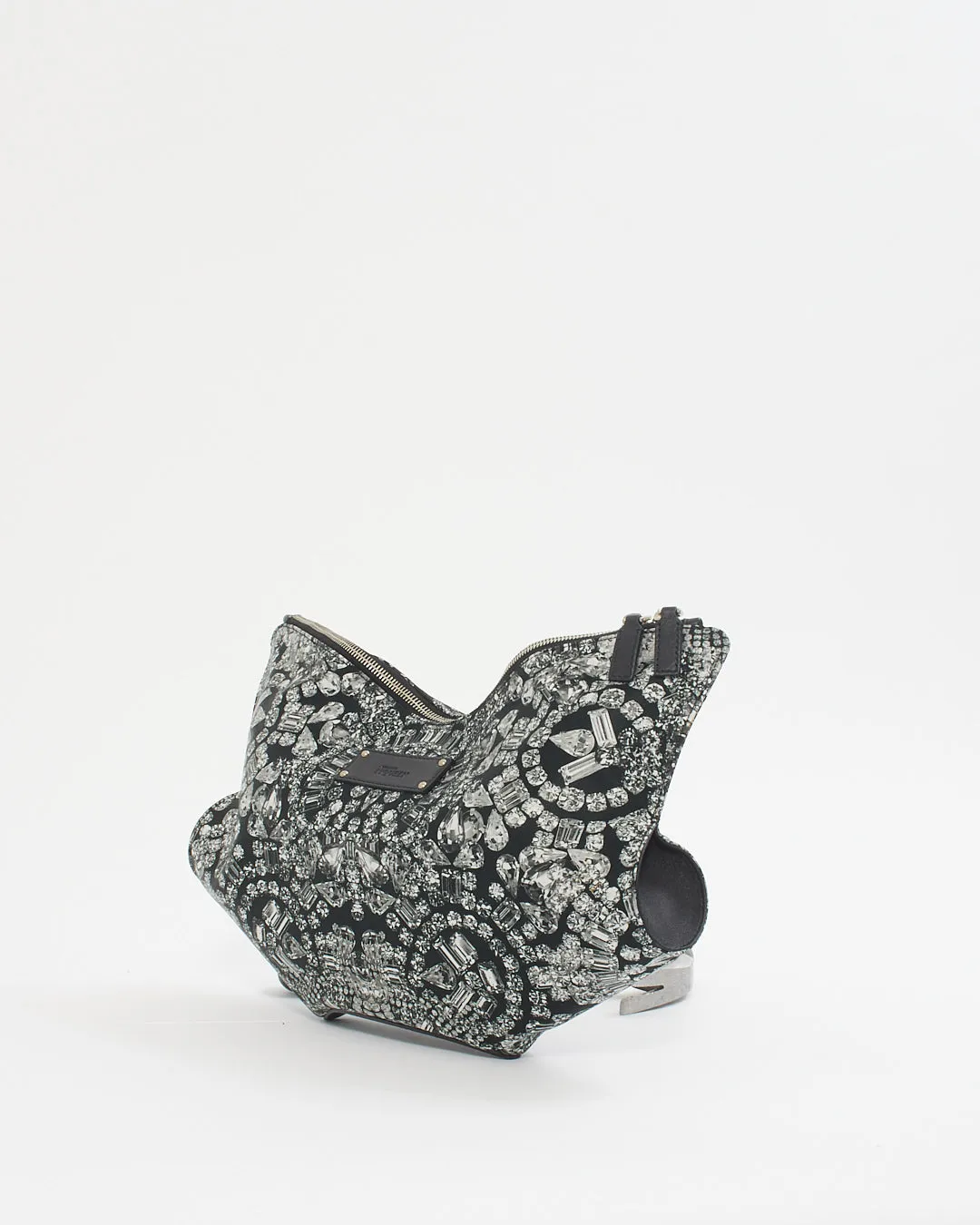 McQueen Black/White Print Nylon Clutch