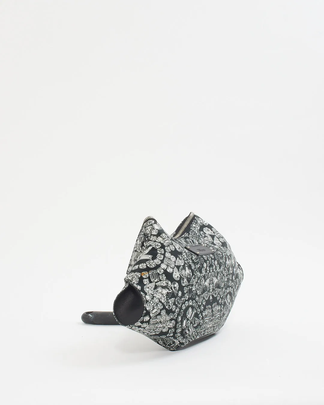 McQueen Black/White Print Nylon Clutch