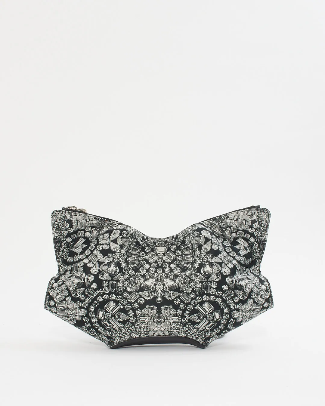 McQueen Black/White Print Nylon Clutch