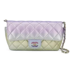 Metallic Rainbow Sunglasses Case Bag with Chain