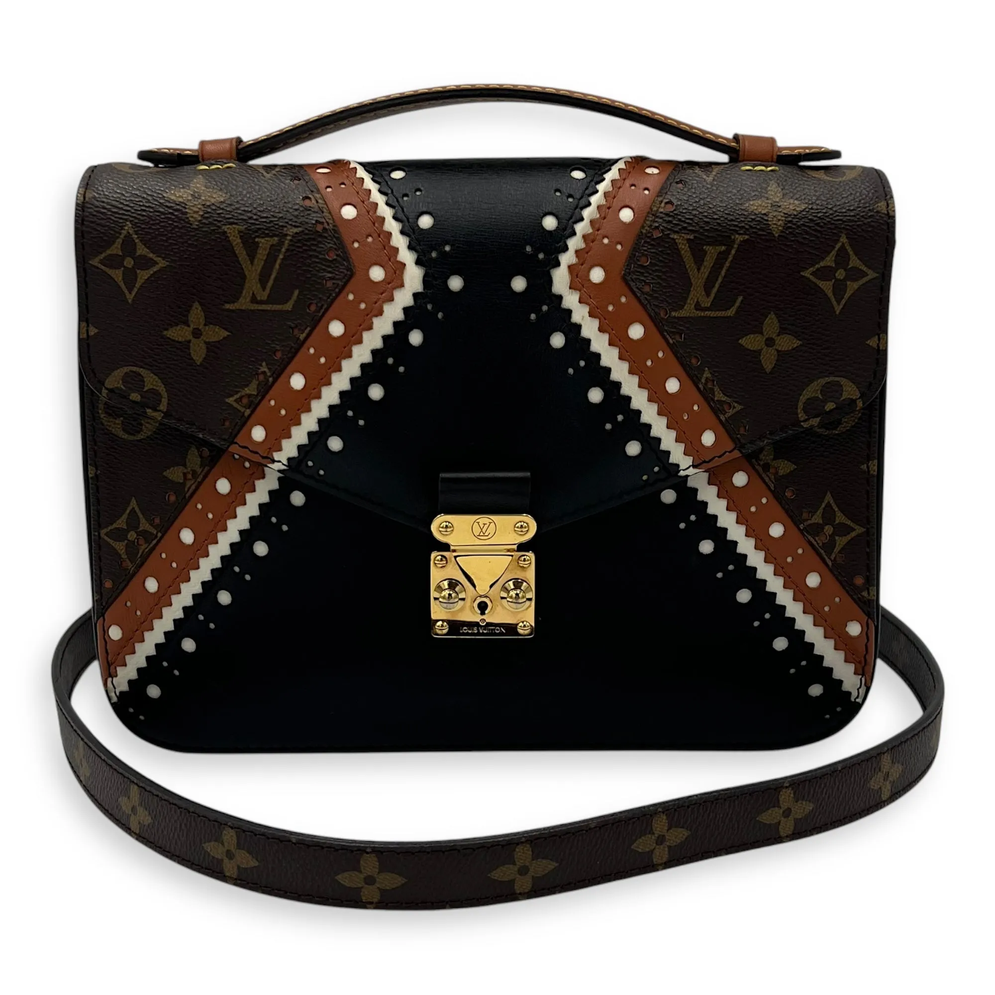 Metis Pochette MM Crossbody bag in Monogram coated canvas, Gold Hardware