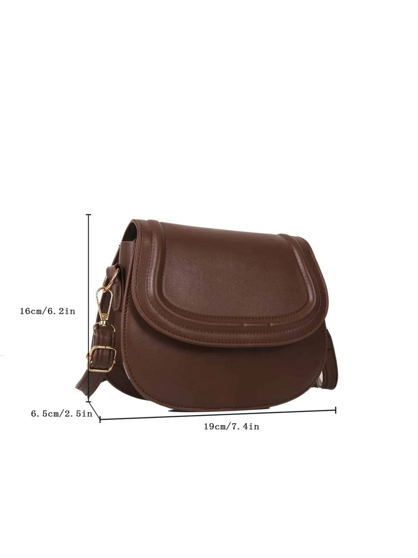 Mini Flap Saddle Bag -  Brown