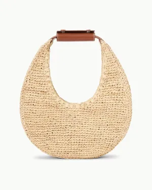 Moon Raffia Tote Bag in Natural/Tan
