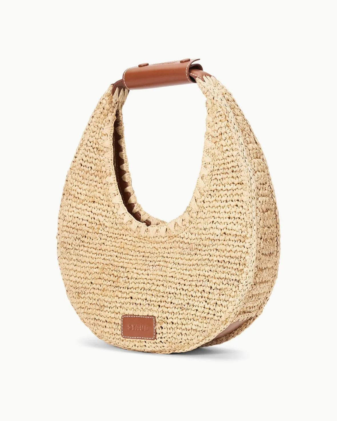 Moon Raffia Tote Bag in Natural/Tan