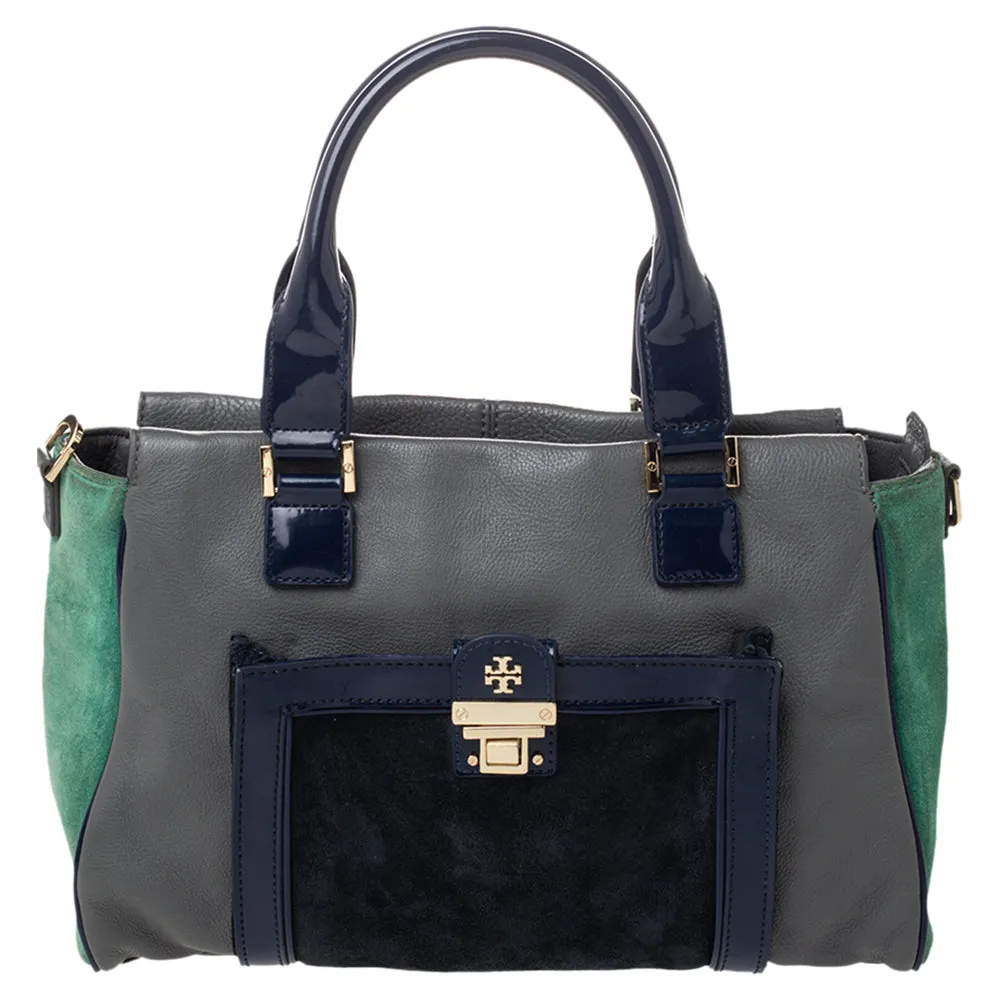Multicolor Suede And Leather Tote