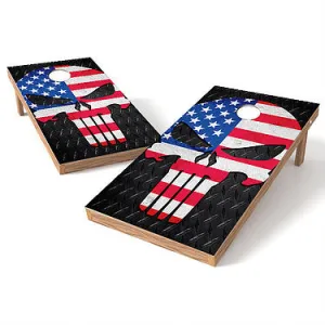 Official Size 2x4 Skull Flag Cornhole Game