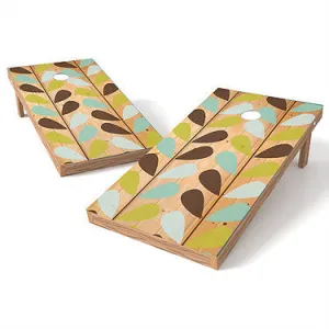 Official Size 2x4 Wood Pattern Natural Cornhole Game