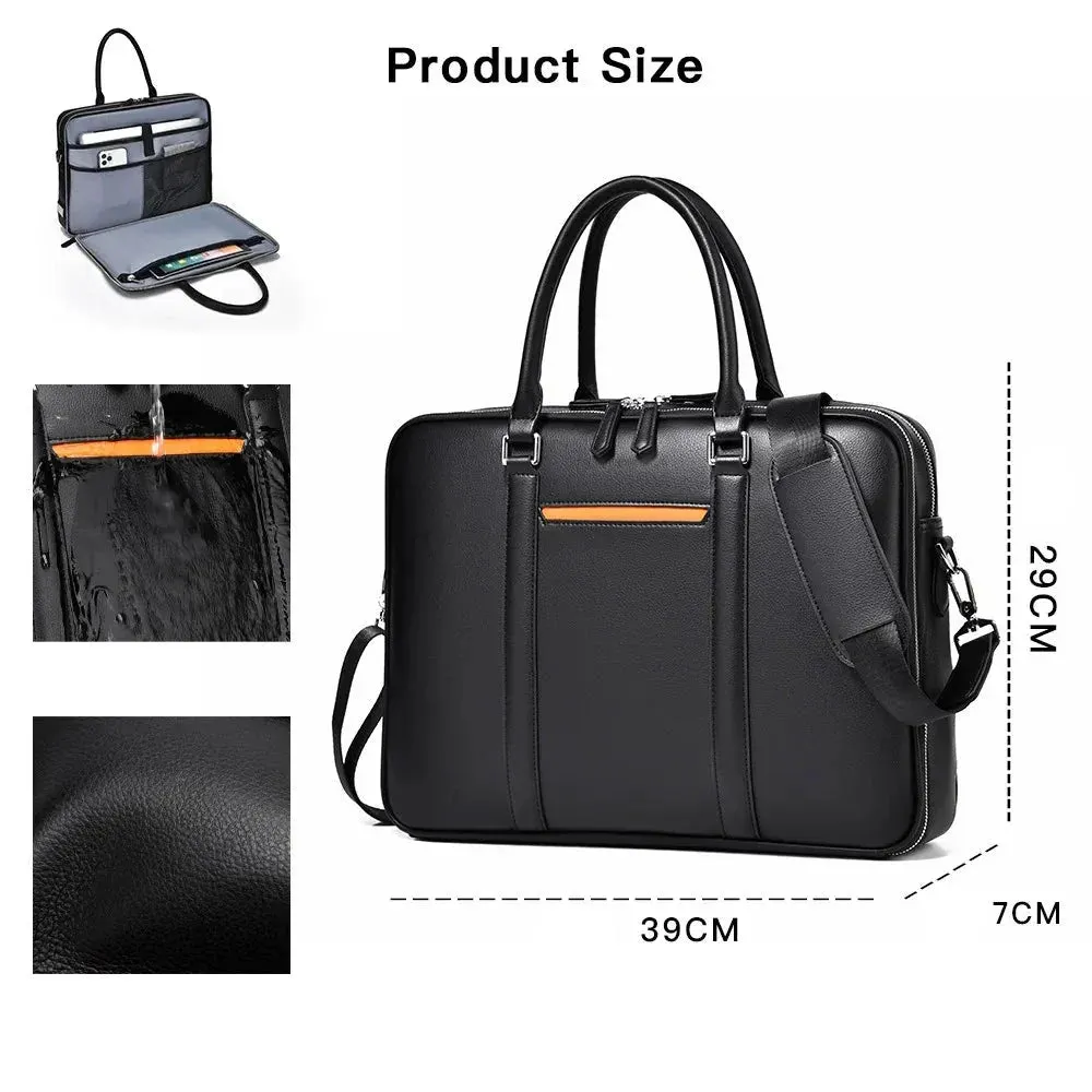 Omar | Leather Business Laptop Briefcase Crossbody Handbag