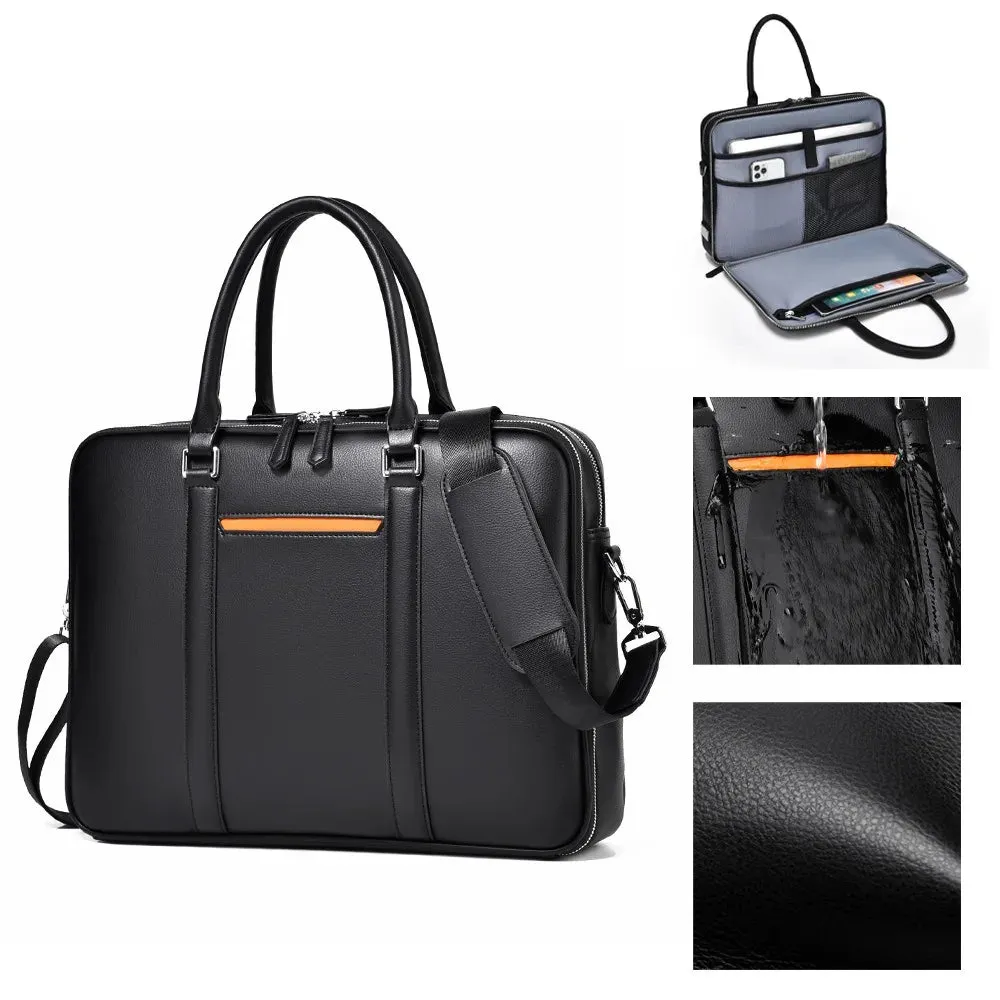 Omar | Leather Business Laptop Briefcase Crossbody Handbag