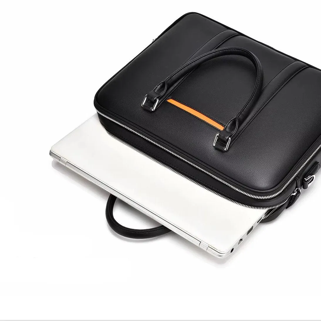 Omar | Leather Business Laptop Briefcase Crossbody Handbag