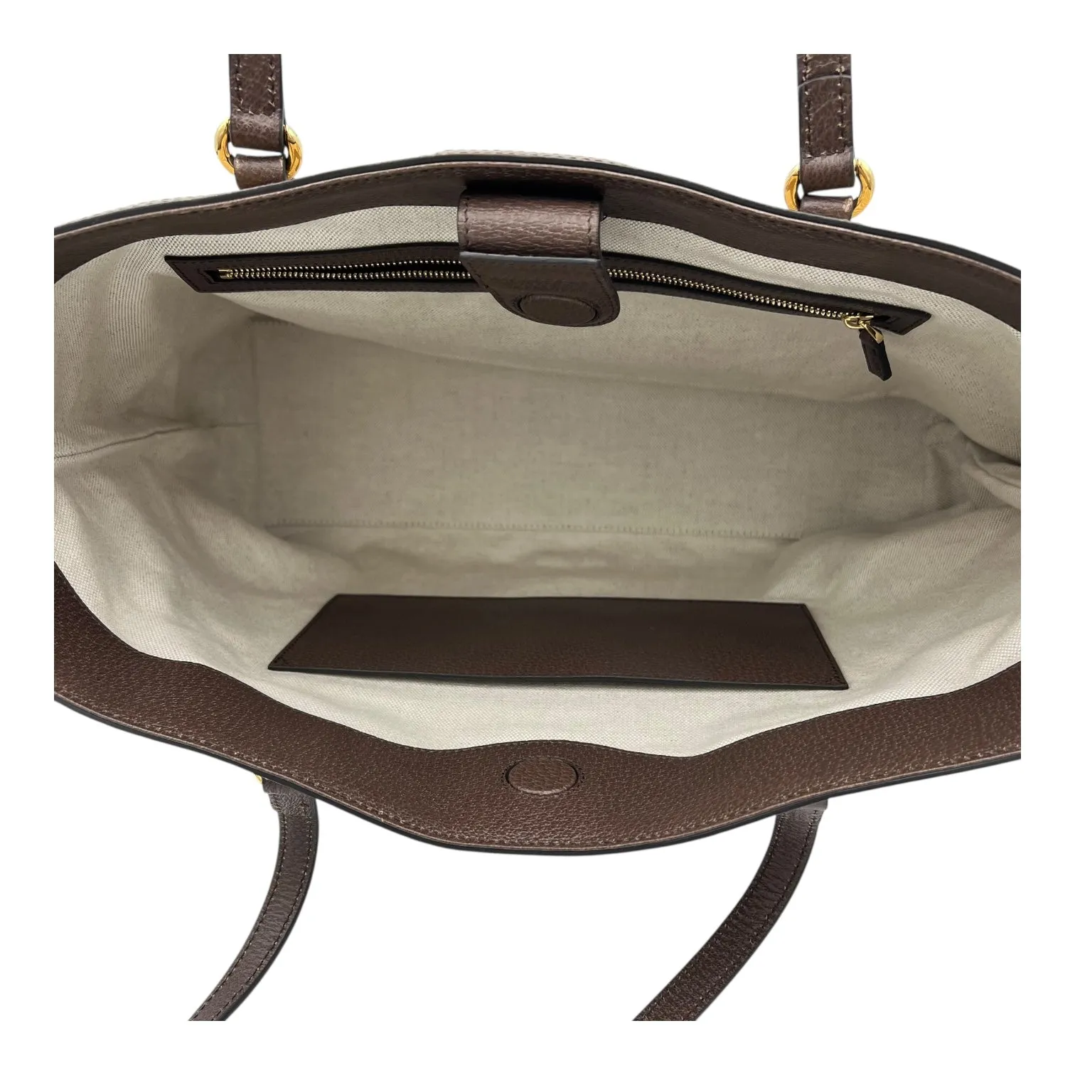 Ophidia Tote Bag Brown in Canvas, Gold hardware