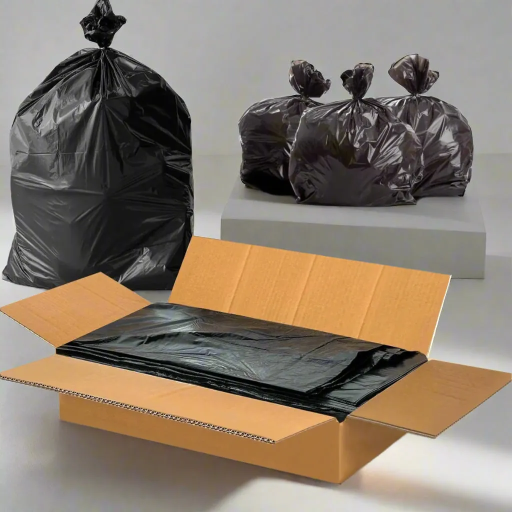 Pack of 200 Black Refuse Sacks Heavy Duty Rubbish Bin Bags Size 18" x 29" x 39''