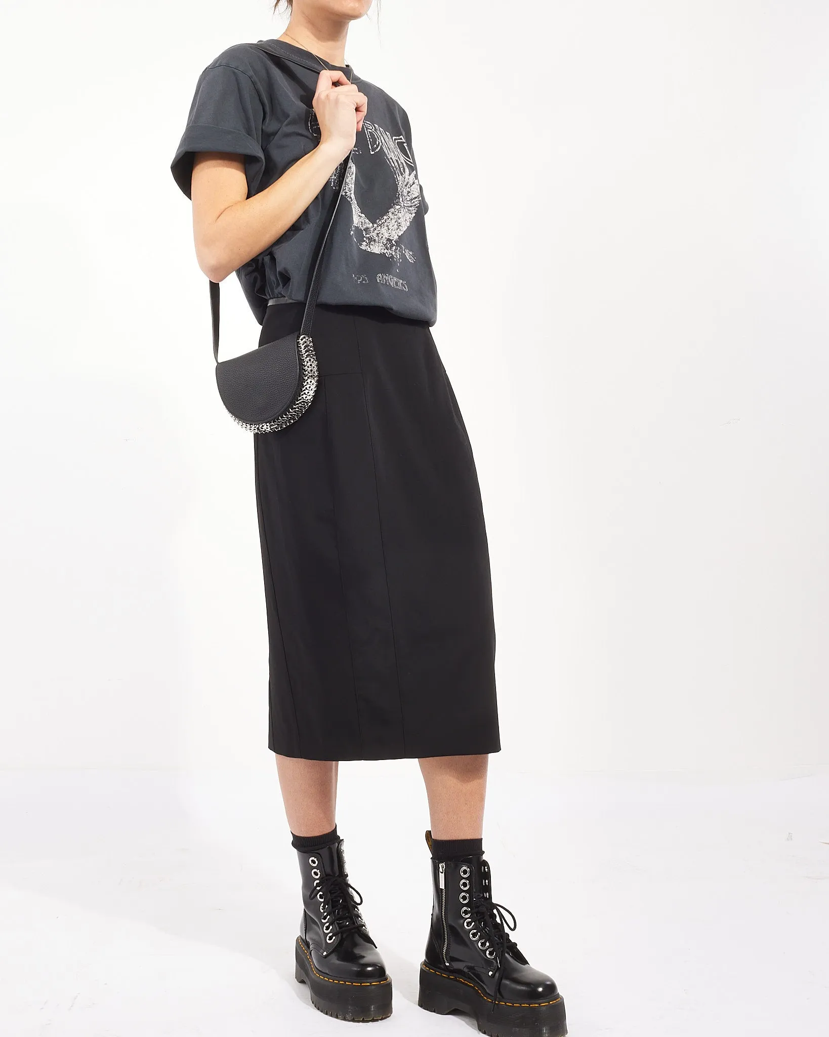 Paco Rabanne Black Leather Chain Link Mini Crossbody Bag