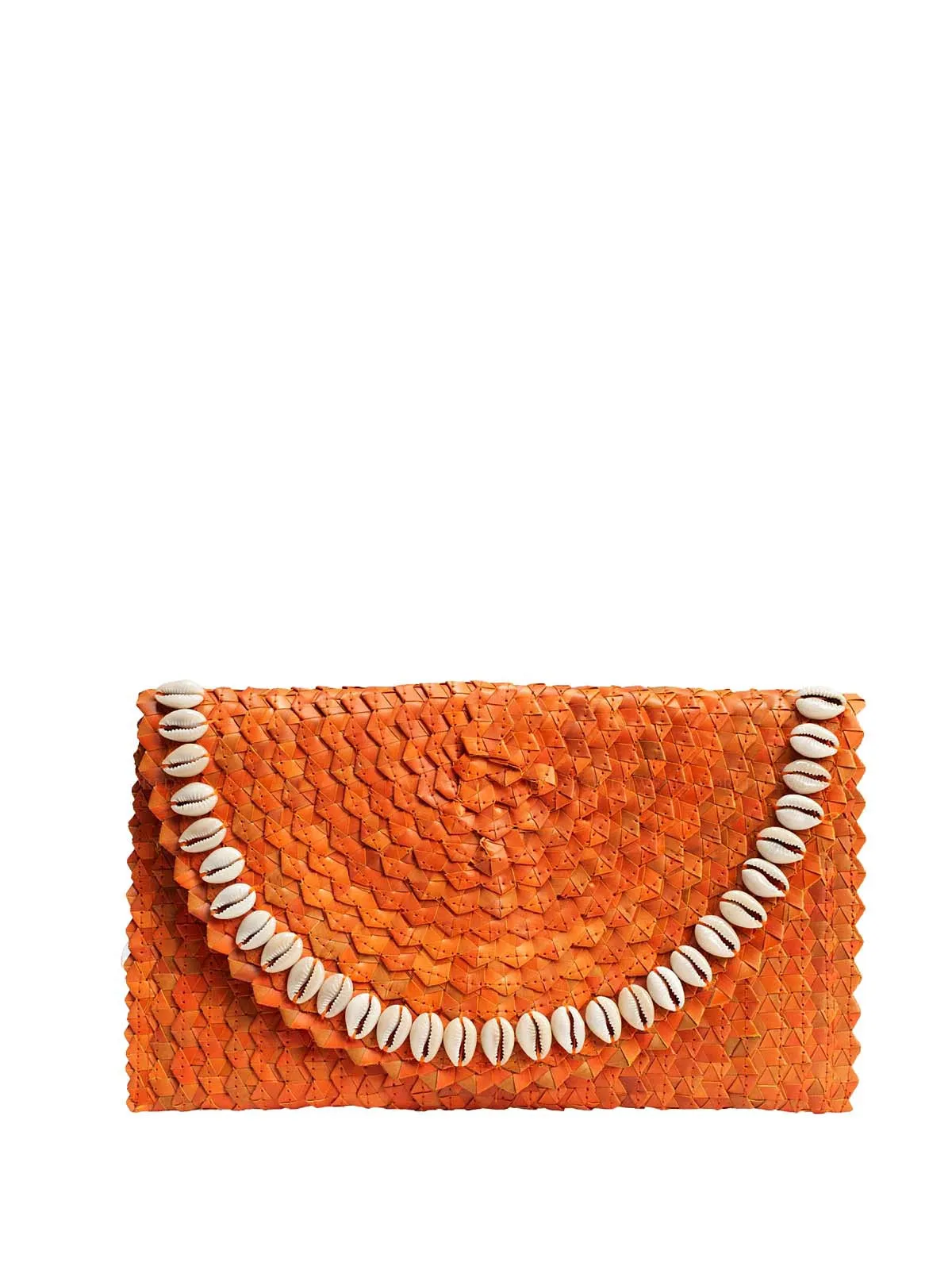 Pandegelang Raffia Seashell Clutch