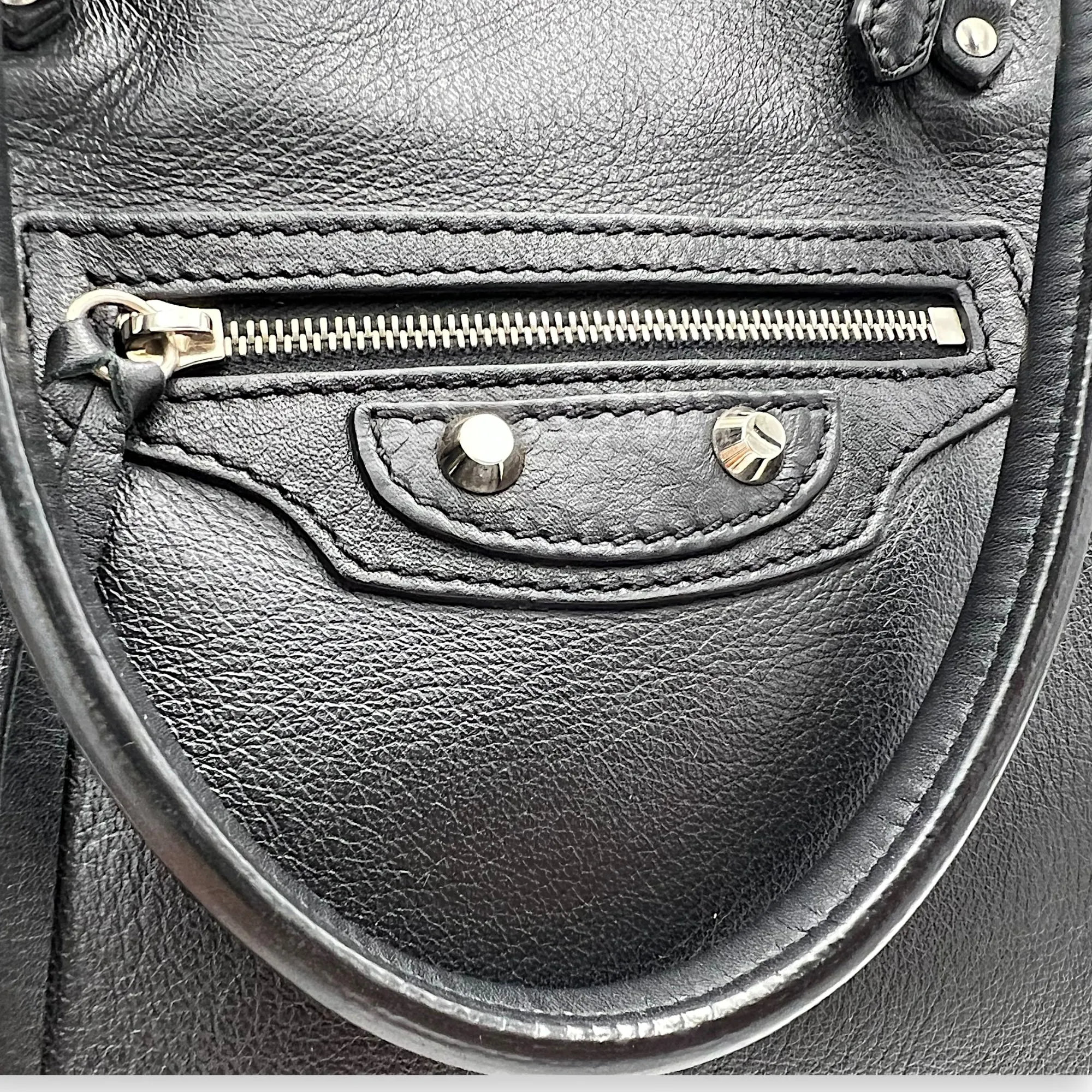 Papier Tote Bag Black in Calfskin, Silver hardware