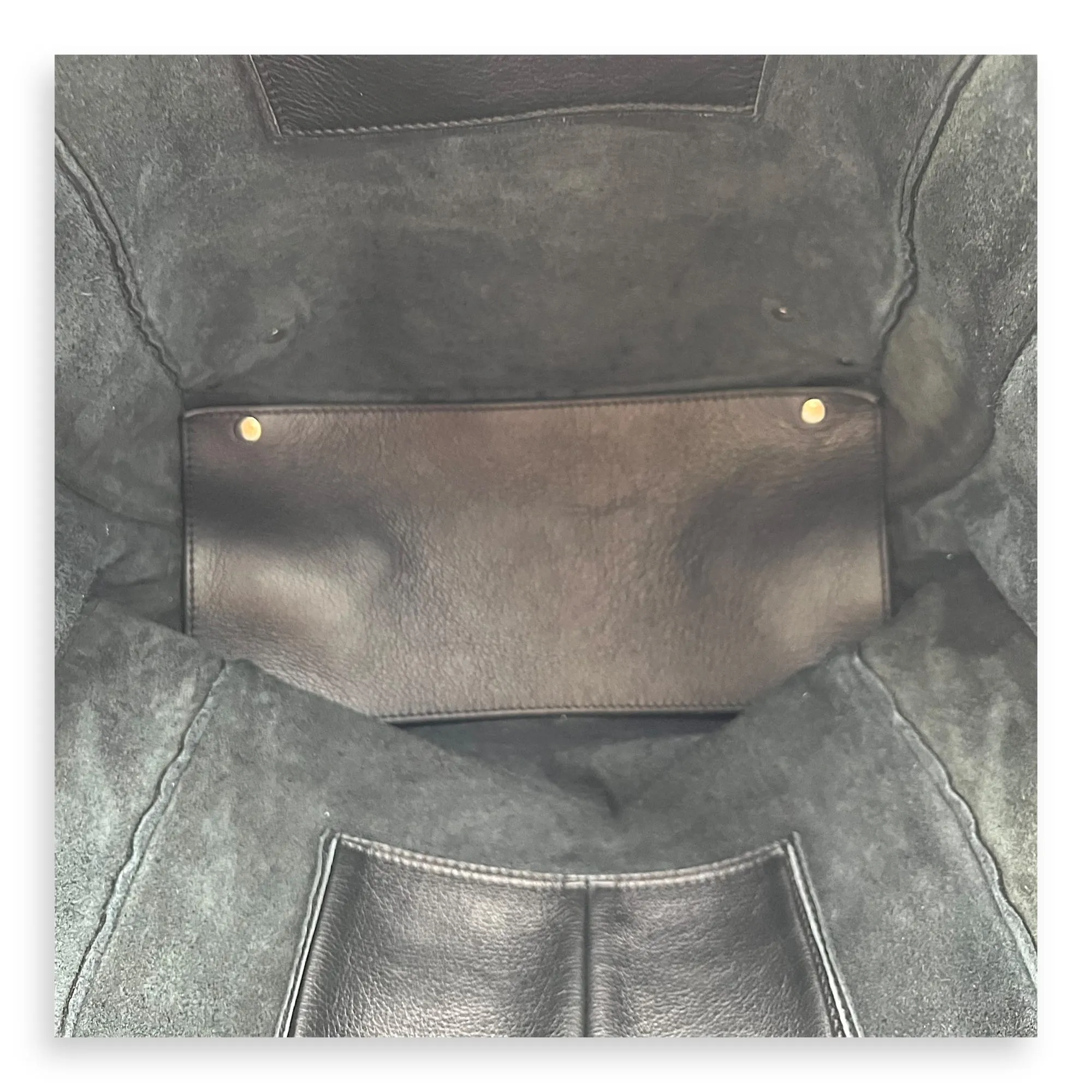 Papier Tote Bag Black in Calfskin, Silver hardware