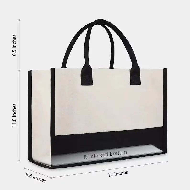 Personalize Initial Canvas Tote Bag