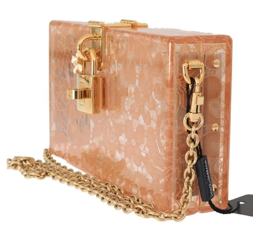 Pink Taormina Lace Crystal Clutch Bag
