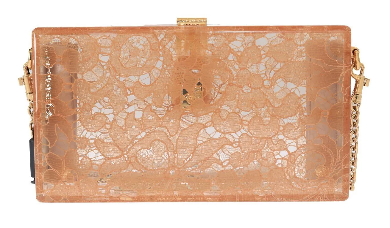Pink Taormina Lace Crystal Clutch Bag