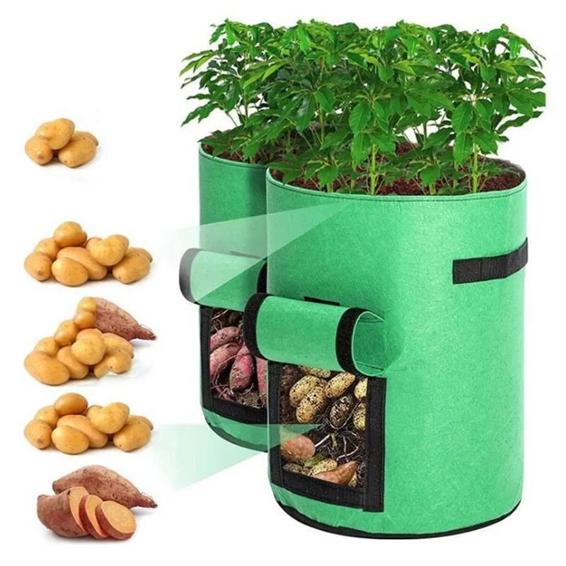 Potato Grow Bags 3PCS 3Colours 10 Gallon Side Window