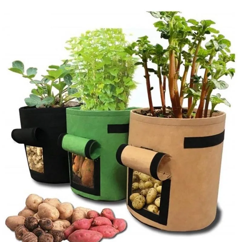 Potato Grow Bags 3PCS 3Colours 10 Gallon Side Window
