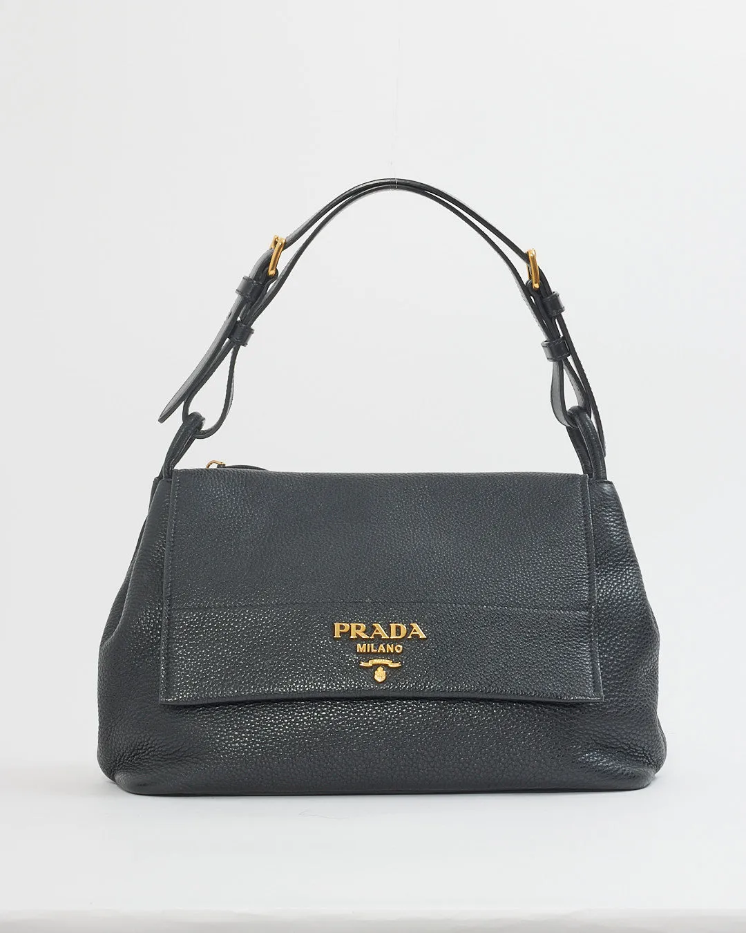 Prada Black Daino Leather Shoulder Bag