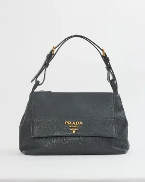 Prada Black Daino Leather Shoulder Bag