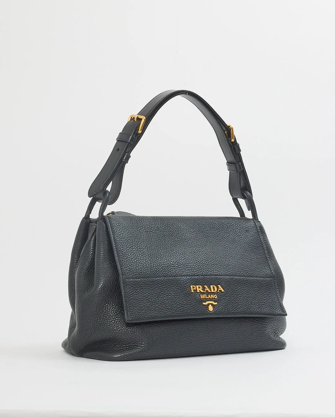 Prada Black Daino Leather Shoulder Bag