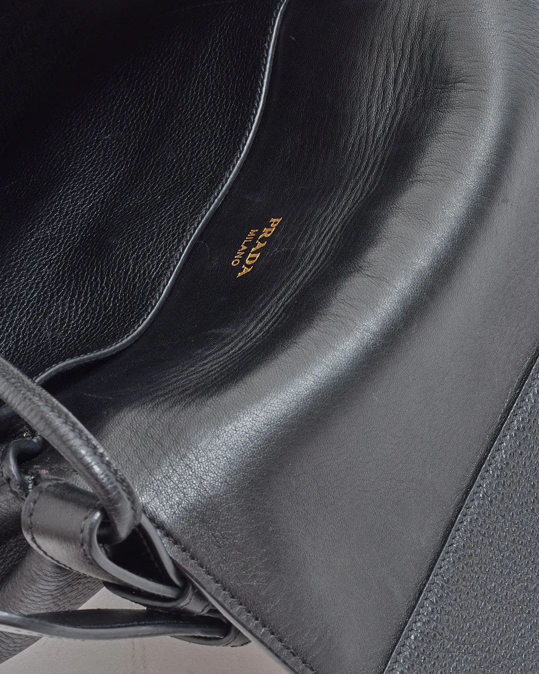 Prada Black Daino Leather Shoulder Bag