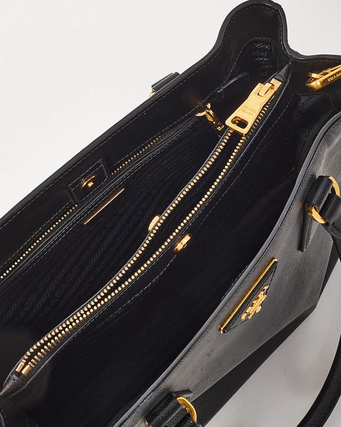 Prada Black Saffiano Leather Galleria Tote Bag
