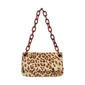 Prada Leopard Print Calf Hair Shoulder Bag