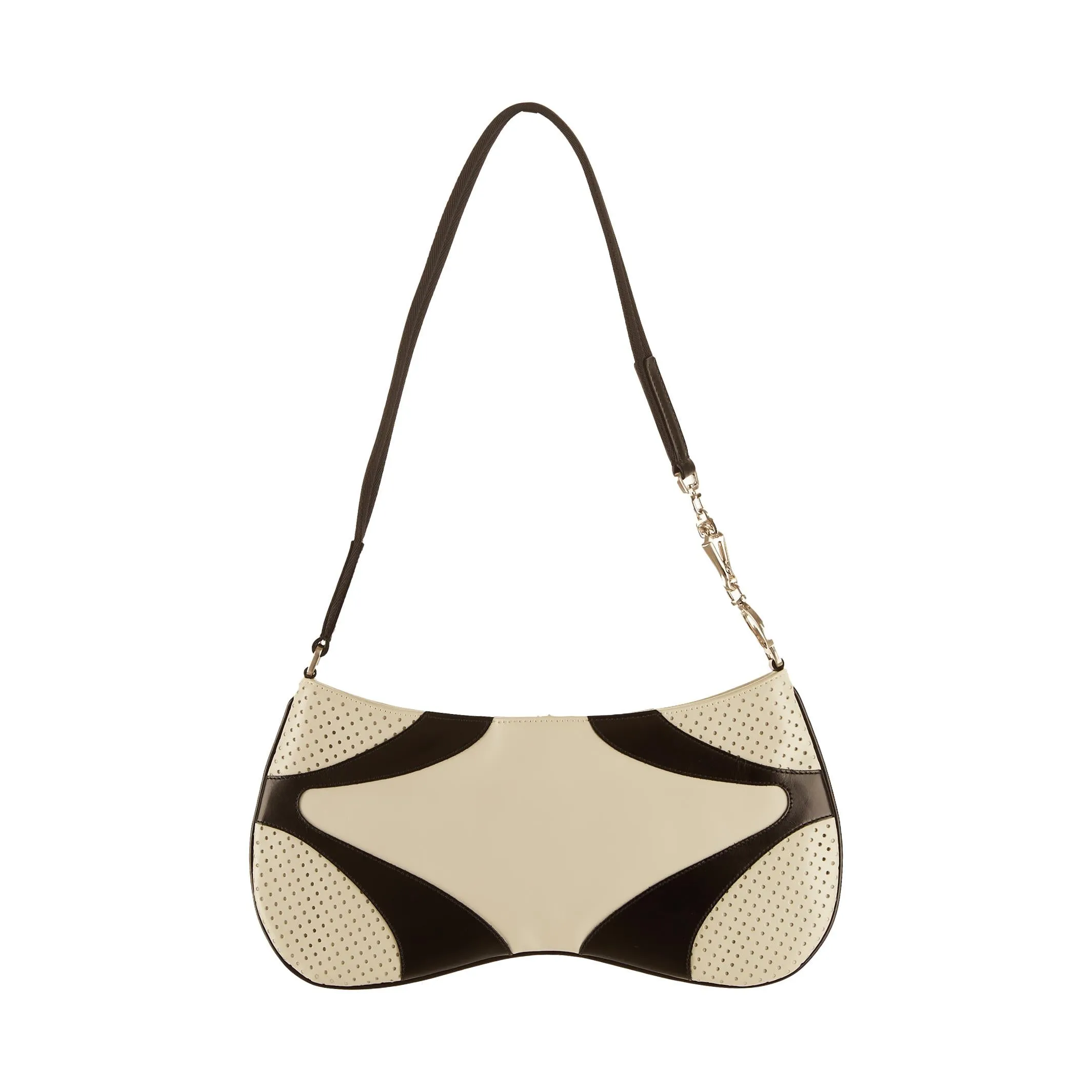 Prada White Perforated Shoulder Bag