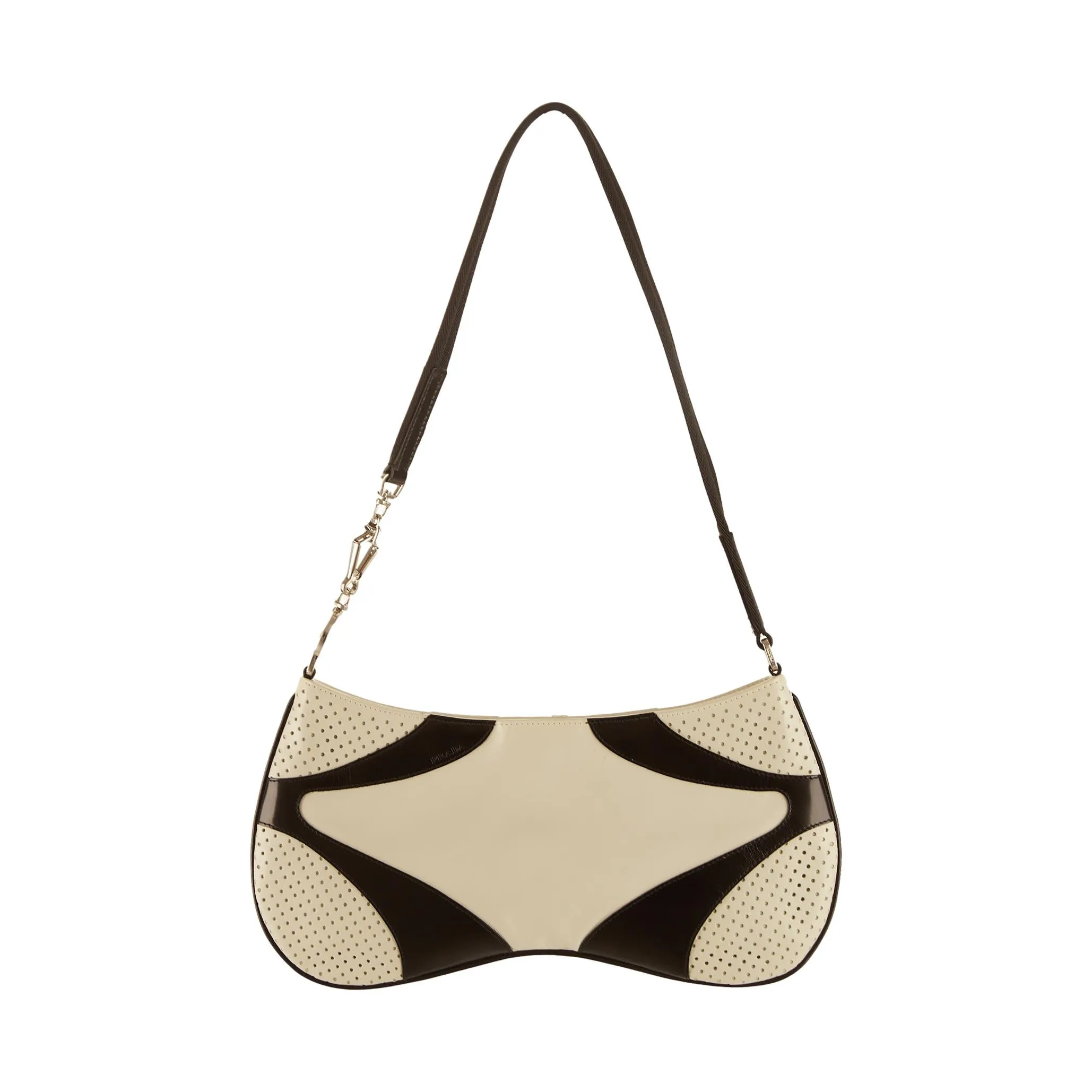 Prada White Perforated Shoulder Bag
