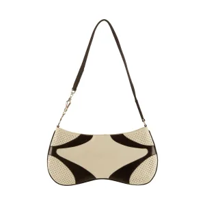 Prada White Perforated Shoulder Bag